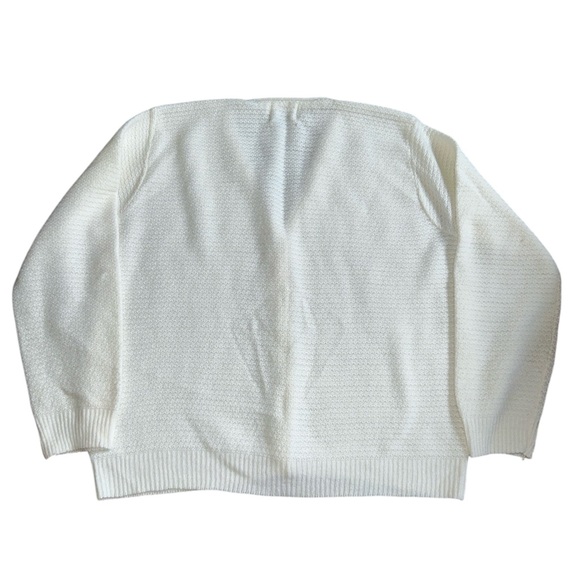 Vintage 1960s Wintuck It’s A Joy White Acrylic Ladies Cardigan Size L/XL - Picture 2 of 5